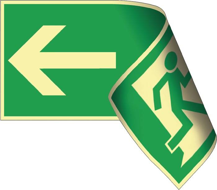 Rettungszeichen BGV A8 L297xB148mm Rettungsweg L/R doppels.Ku.