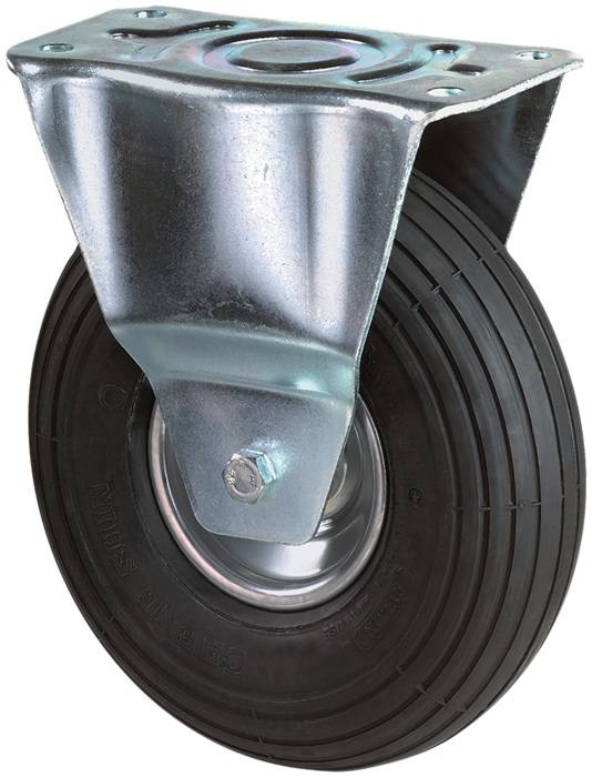 Luftrad D.260mm Trgf.130kg Bockrolle m.Platte Rillenprofil BS ROLLEN