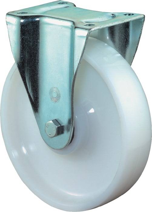 Schwerlast-Bockrolle D.200mm Trgf.1000kg Ku.Platte L135xB110mm BS ROLLEN