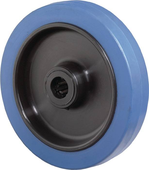 Ersatzrad D.200mm Trgf.400kg Gum.blau Achs-D.20mm Nabenl.60mm BS ROLLEN