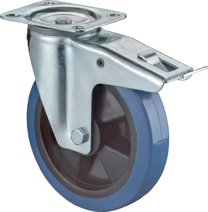 Lenkrolle D.200mm Trgf.300kg m.Festst.Ku.135x110mm BS ROLLEN