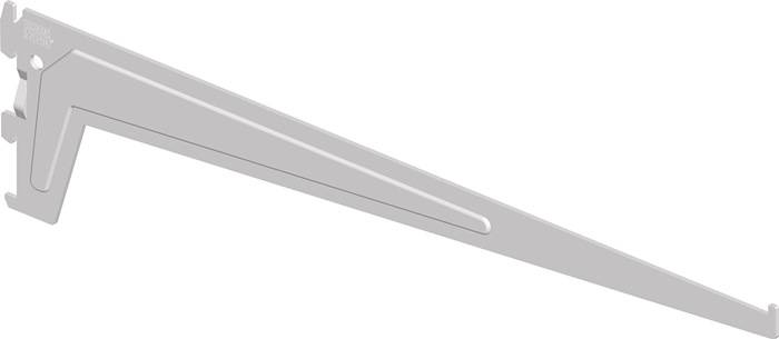 Eine Nahaufnahme eines hellgrauen, eleganten rechteckigen Objekts mit einer langen, schmalen Vertiefung, die diagonal über seine Oberfläche verläuft.