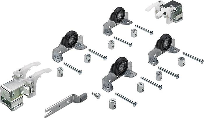 Schiebetürbeschlag Top Line 1 2-türig Komplett-Set 50kg DIN L/R Hettich