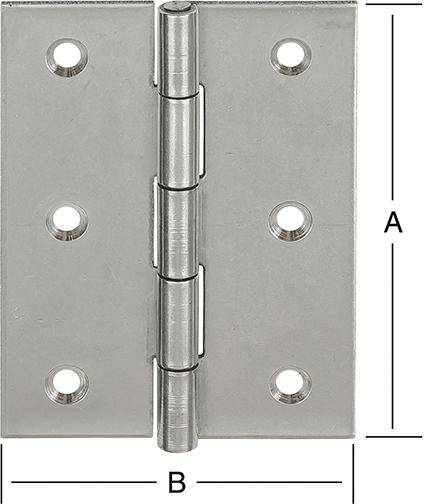 Ger.halbbreit.Scharnier 50X39 mm Edelstahl Rostfrei (V2A)