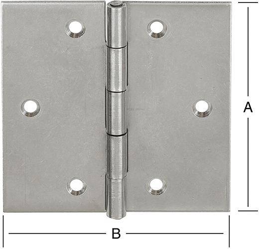Ger.känt.Scharnier 70X70 mm Edelstahl Rostfrei (V2A)