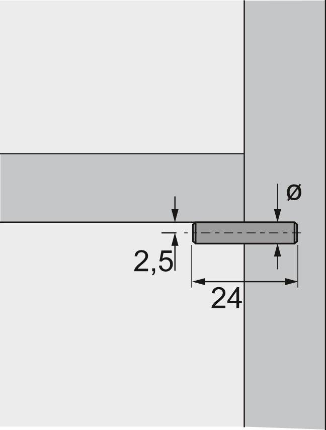 Steckbodenträger 5 X 24 chromatisiert