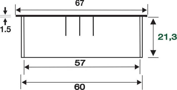 Eine Zahlenlinie mit Markierungen und den Zahlen 67, 60 und 57, die numerische Intervalle und Positionierung veranschaulicht.
