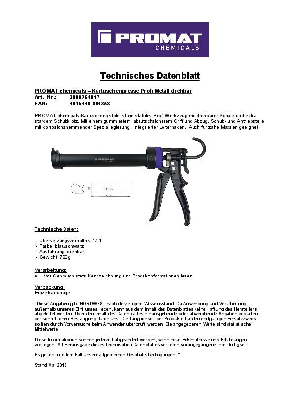 Kartuschenpresse Profi Metall drehb.PROMAT CHEMICALS