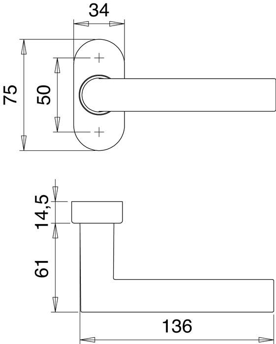 Profiltür-Drückerlochteil 1108/2033 VA EST ov.8mm ger.EDI