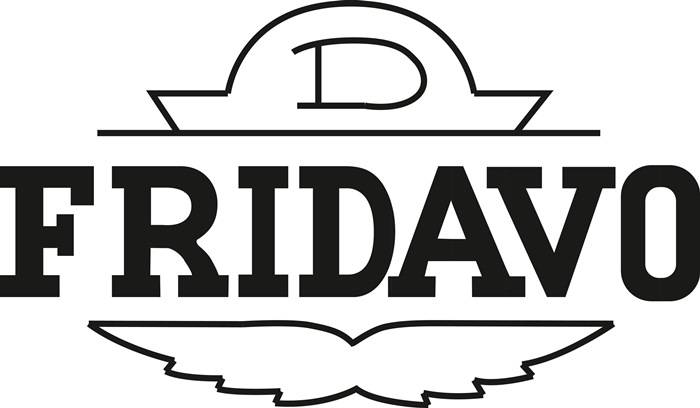 Stilisierter 'RIDAY' Text mit fetter, umrissener Typografie und einem unvollständigen, kreisförmigen Gestaltungselement oben.