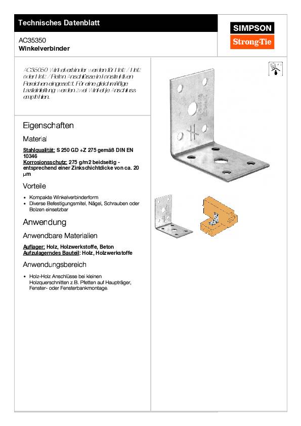 Simpson Winkelverbinder AC 50x50x35x2