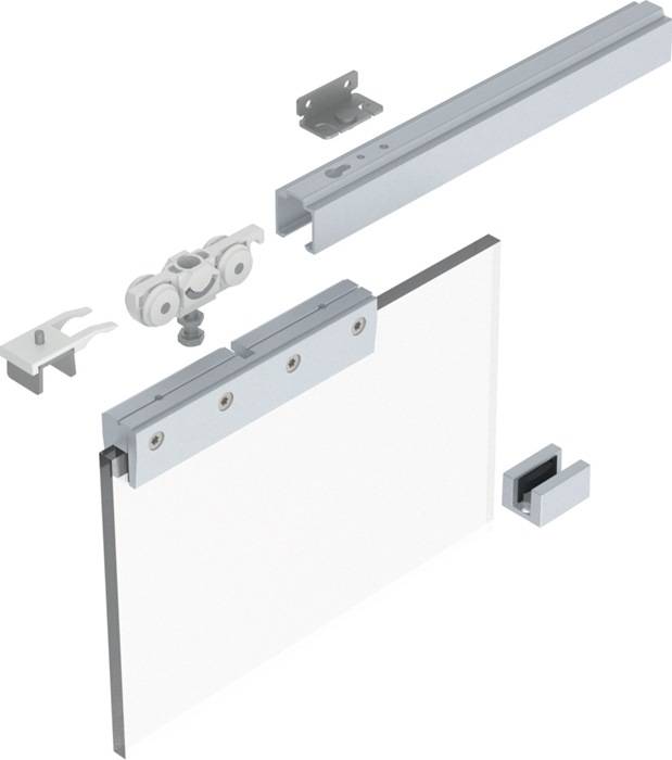 Schiebesyst.73 80kg 1300mm EV1 elox.GLT 8/10mm Kompletts.