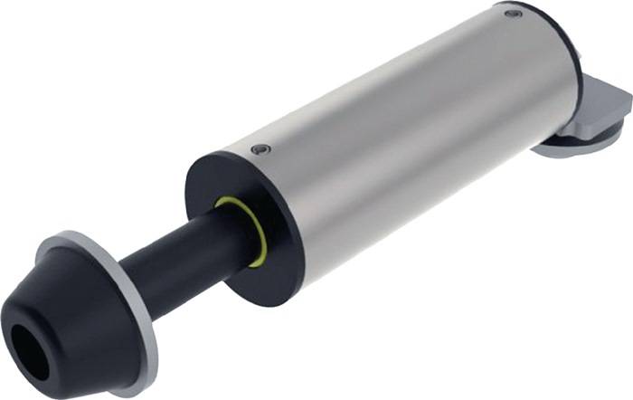 Ein metallischer, zylindrischer Linearaktuator mit ausgefahrenem Kolbenstange. Er wird zur präzisen linearen Bewegungssteuerung in Maschinen und Ausrüstungen verwendet.