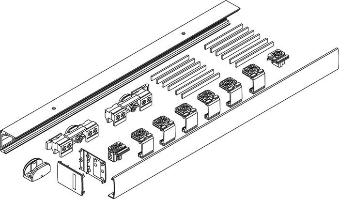 Schiebesyst.Levolan 60 60kg 1650mm EV1 Glasflg.Kompletts.