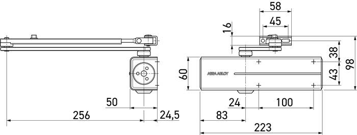 Scherentürschließer DC 300 weiß EN 3-6 ASSA ABLOY