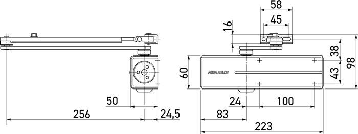 Scherentürschließer DC 200 weiß EN 2-4 ASSA ABLOY