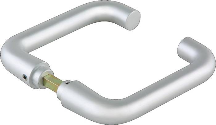 Glastürdrückerpaar Rundform LM niro elox.f.Drückerf.4-KT.8mm DORMA-GLAS