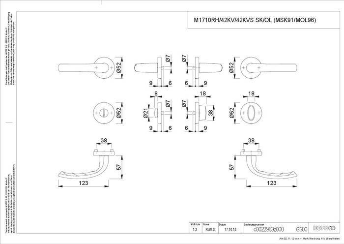 Rosettengrt.Tôkyô M1710RH/42KV/42KVS MS F71 rd.SK/OL DIN L/R D/D HOPPE