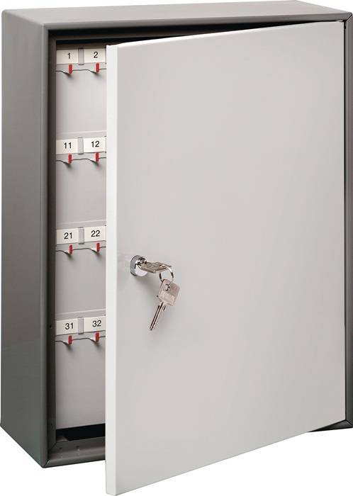 Schlüsselschrank 6700/108 R H380xB285xT105mm2-türig m.Zylinderschl.Anz.Hak.108