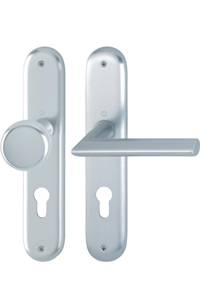 HOPPE Langschildgarnitur Stockholm 53/273P/1140 Aluminium F1 PZ 72 mm