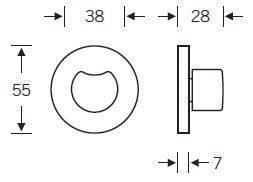 Riegelrosette 03 0481 VA F69 Schildst.7mm rd.FSB