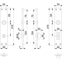 Langschildpaar 202SP F1/ naturf.F1 SK/OL 78mm HOPPE Langschildpaar 202SP F1/ naturf.F1 SK/OL 78mm HOPPE