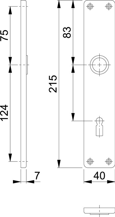 Langschildpaar 202SP F2/neusilberfarbig F2 PZ 72mm HOPPE