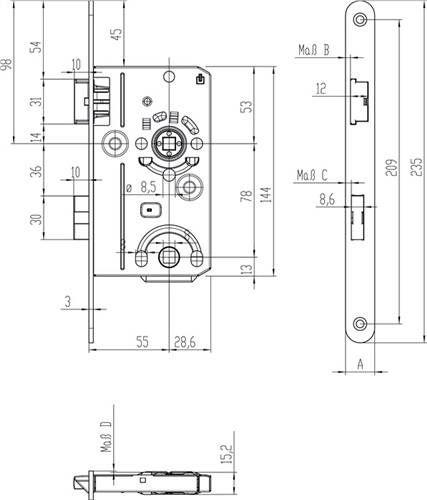 ZT-Einsteckschl.BAD20/55/78/8mm DIN L SP silber rd Kl 1