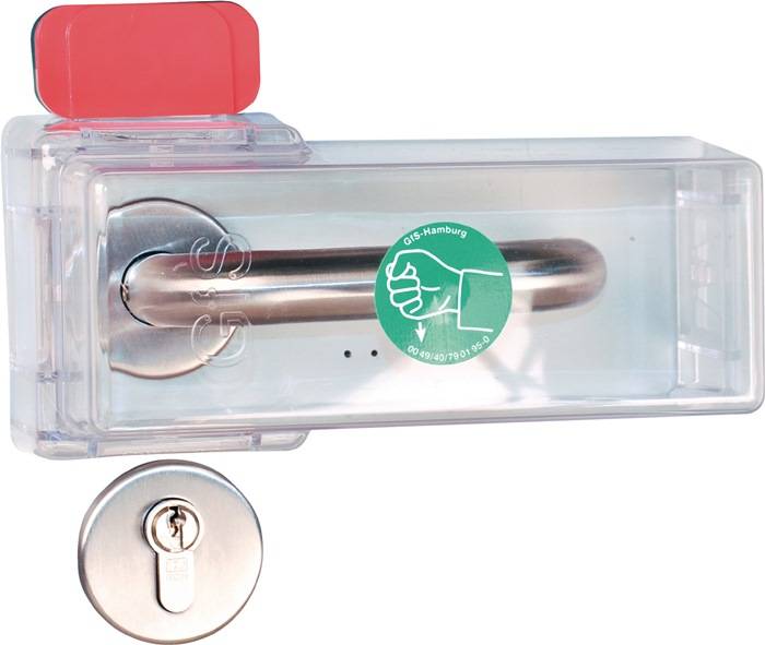 Fluchttürhaube Typ K Sicherung v.Türdrückern Macrolon-Kunststoff transp.GFS