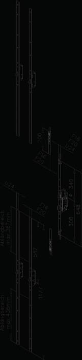 Renovierungsschloss Multisafe PZW 20/45/92/10mm F-St.silber 648mm R FUHR