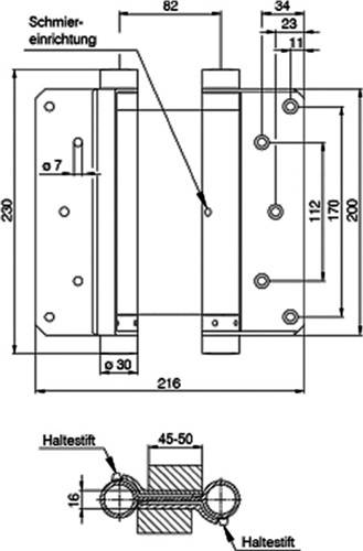 Pendeltürband STA vern.Gr.39 L.175mm 55kg TS 40-45mm
