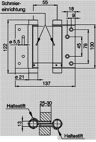 Pendeltürband STA verz.Gr.29 L.75mm 15kg TS 18-25mm