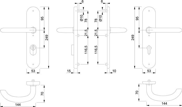 Schutzgarnitur Mar.E1138Z/3332ZA/3310 VA F69 92mm 67-72mm HOPPE