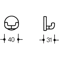 Doppelhaken 801.90.020 2 Hak.PA 99 reinweiß D.40mm A.31mm HEWI Doppelhaken 801.90.020 2 Hak.PA 99 reinweiß D.40mm A.31mm HEWI