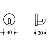 Einzelhaken 801.90.010 einfach A.30mm PA felsgrau 95 D.40mm HEWI Einzelhaken 801.90.010 einfach A.30mm PA felsgrau 95 D.40mm HEWI
