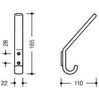 Garderobenhaken 477.90.070 einfach A.108mm PA 99 reinweiß H.163mm HEWI Garderobenhaken 477.90.070 einfach A.108mm PA 99 reinweiß H.163mm HEWI