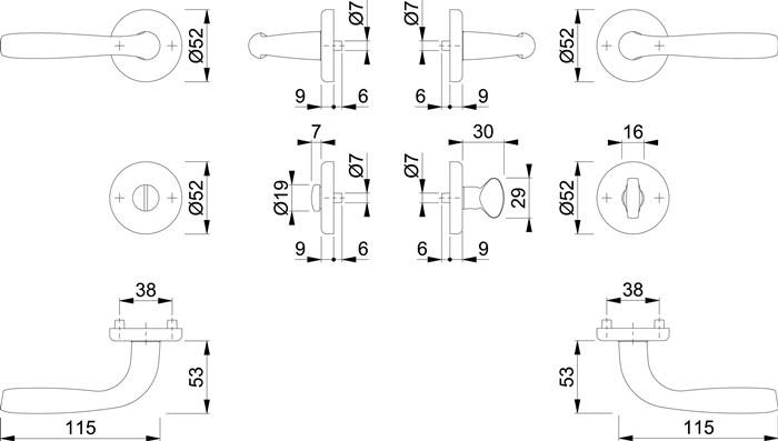 Rosettengrt.Maribor 1766/17KV/17KVS Alu.F249 rd..SK/OL DIN L/R D/D HOPPE…
