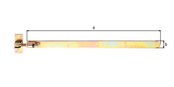 Ein schmaler horizontaler Streifen mit kleinen Löchern ist mit einem 'a' darüber beschriftet.