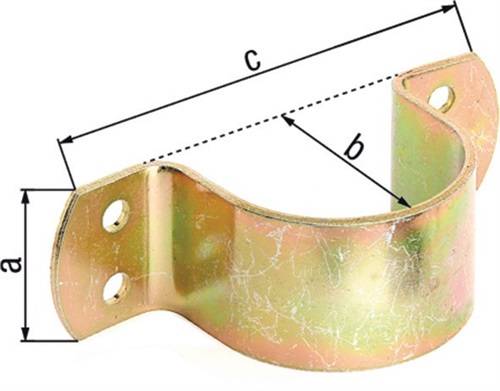R.schelle L.119mm B.40mm H.44mm STA galv. gelb verz. f. Rohre 44,5mm,1 3/4Zoll