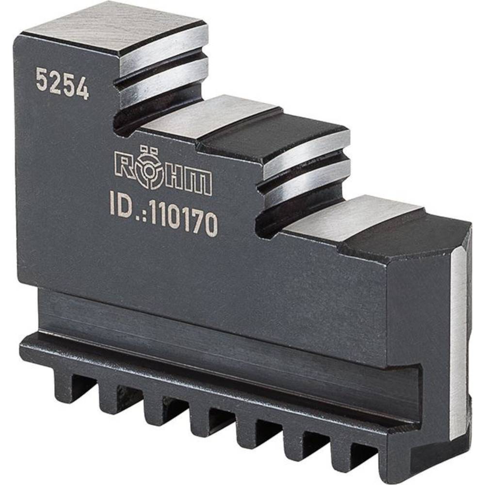 Nahaufnahme eines schwarzen ROHM-Industrieelektrokonnektors oder einer Klemmleiste mit gestaffelten Metallbacken und aufgedruckten Teilenummern „5254
