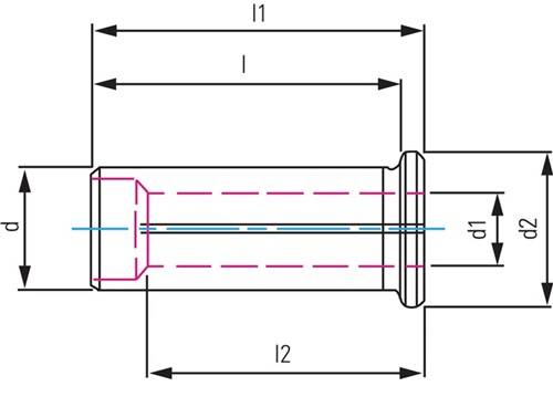 Reduzierhülse Bohrungs-D.3mm AD 20mm Einspann-L.50mm WTE