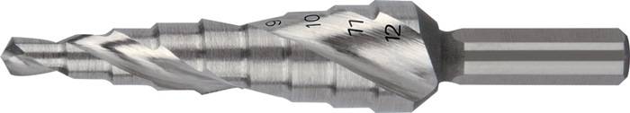Stufenbohrer Bohrber.4-12mm HSS-Co5 Spiralnut Z.2 Stufen 9 RUKO