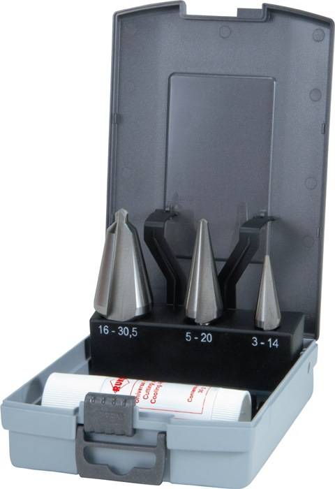 Blechschälbohrersatz 3-14/5-20/16-30,5mm HSS-Co5 4tlg.ABS-Ku.-Kass.RUKO