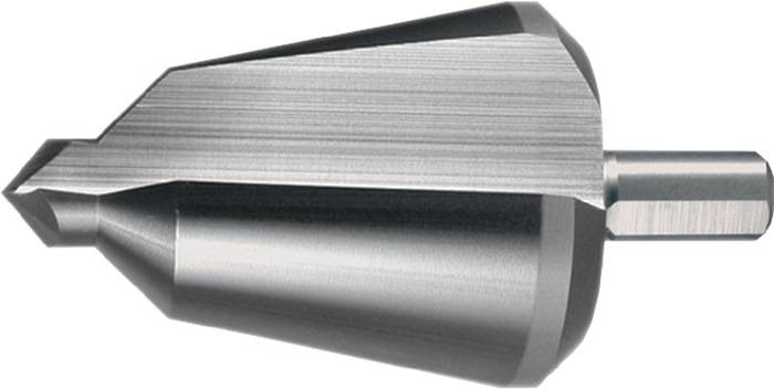 Nahaufnahme eines metallischen Kegels, der seine glatte und polierte Oberfläche präsentiert.