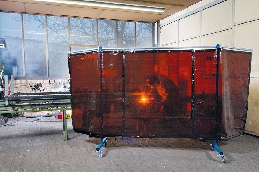 TransFlex Schutz.,1teiligrot-ora Vorhang 0,4mm, BS