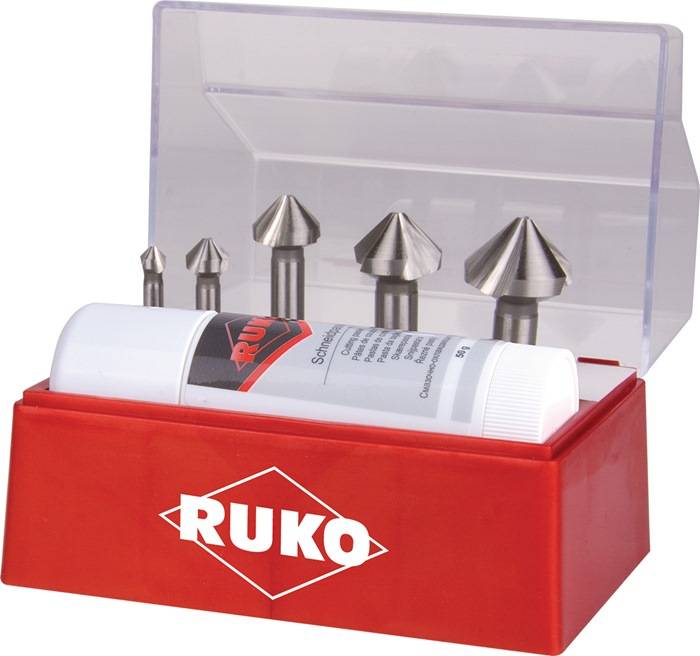 Kegelsenkersatz DIN 335C 90Grad 6,3-25mm HSS 6-tlg.Ku.-Kass.RUKO