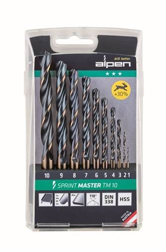 Spiralbohrersatz Sprint Master TM 10 10teilig Inh. 1-10mm Steig.1mm Ku.-Box