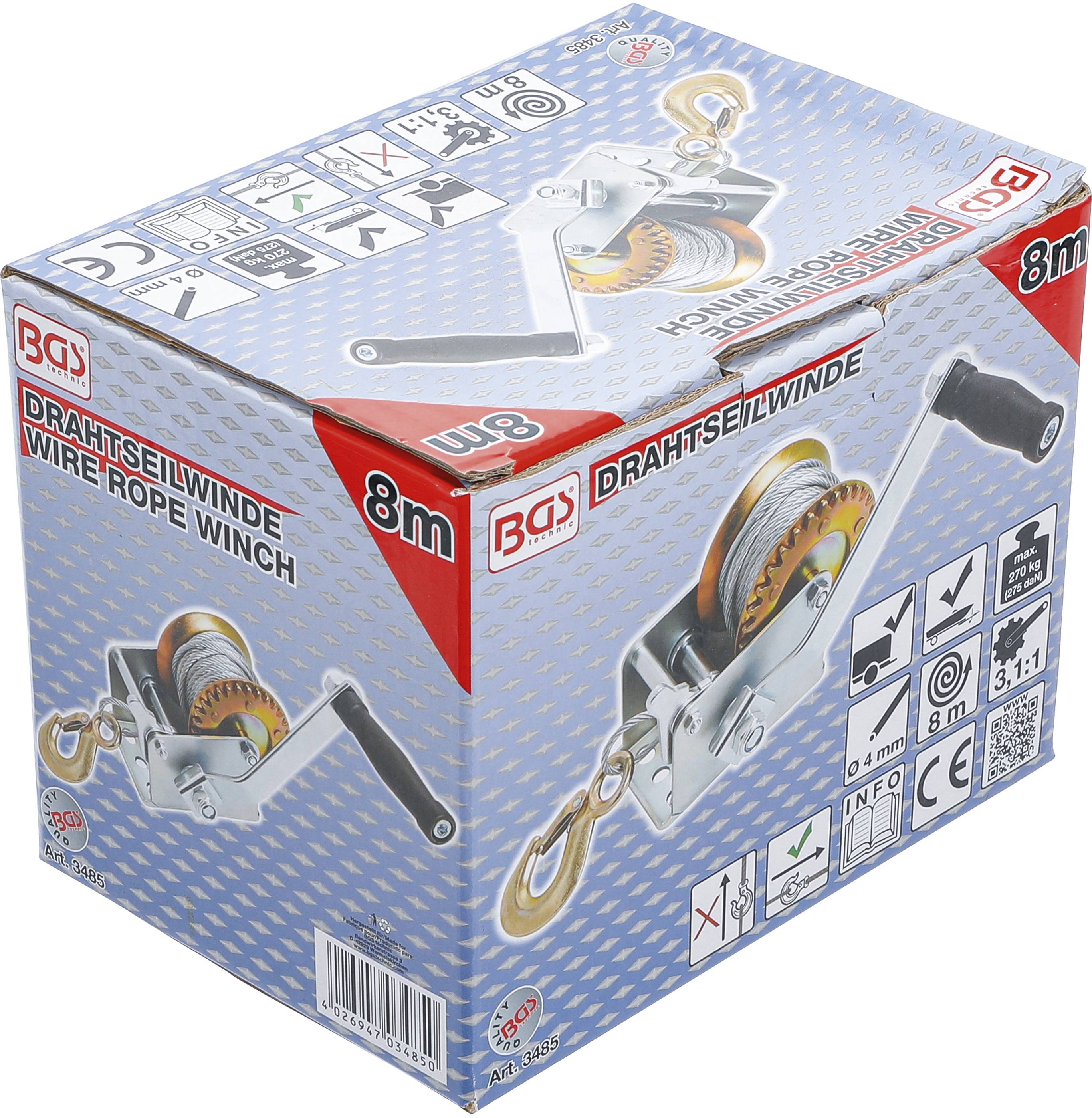 BGS technic Drahtseilwinde | 270 kg