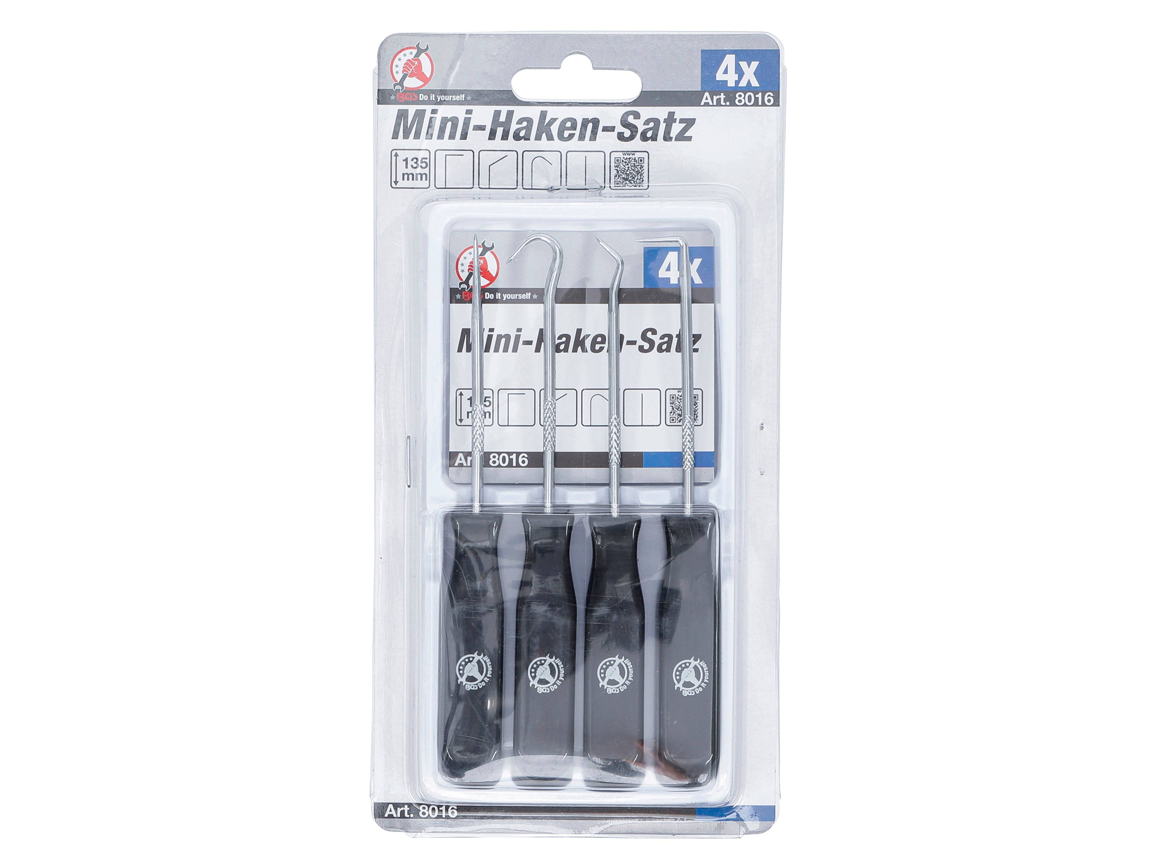 BGS TECHNIC Mini-Ahlen und Haken-Set