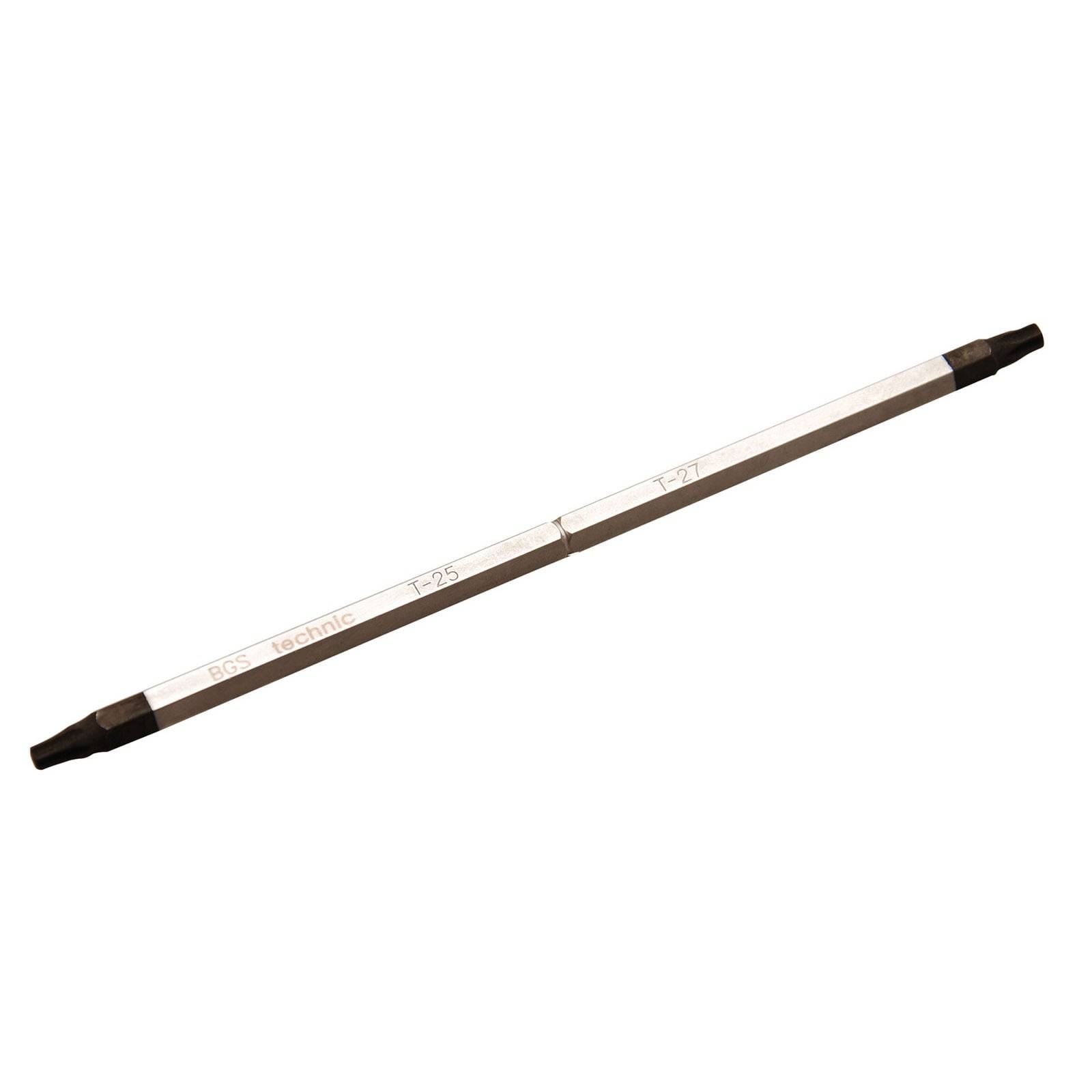 Ein Stiftehalter mit elegantem metallenem Finish, versehen mit schwarzen Spitzen an beiden Enden und der Aufschrift „Rocceramic